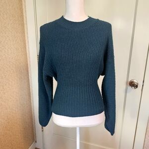 Pink Rose | Turquoise Crew Neck Sweater